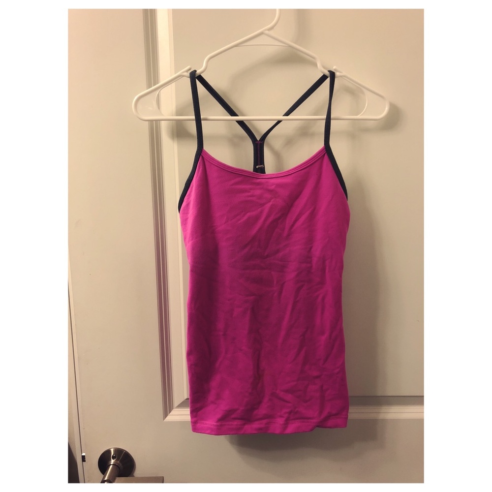 lululemon power y tank, pink & grey